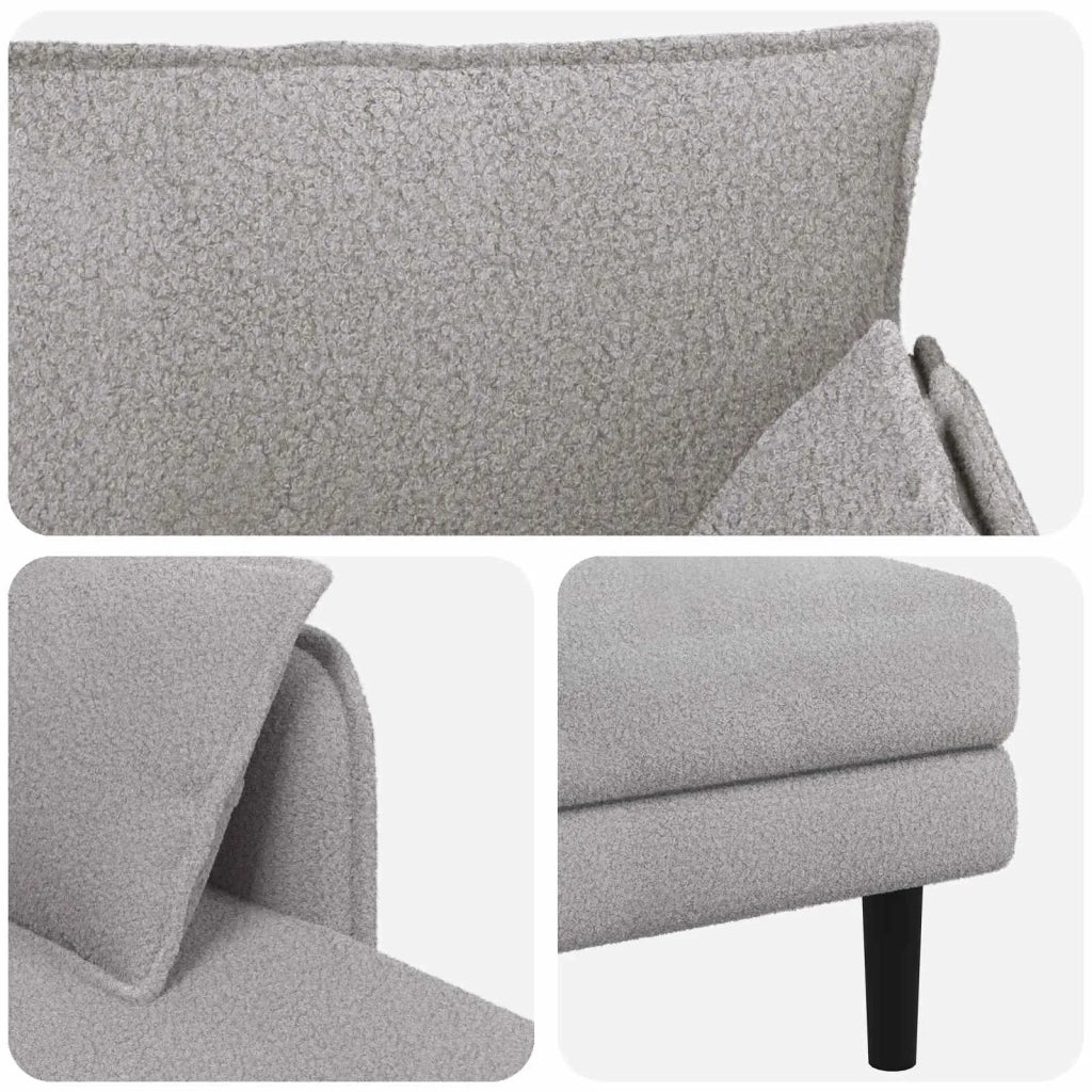 Chaise longue oversize Grigio Chiaro Bouclé 42048067