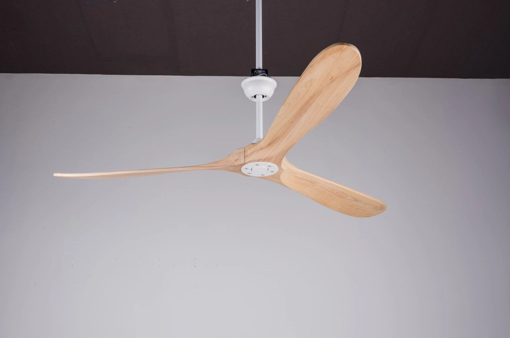 Ventilatore a soffitto in legno naturale 70 pollici senza luce con motore silenzioso DC e sistema di memoria, design moderno per interni ed esterni