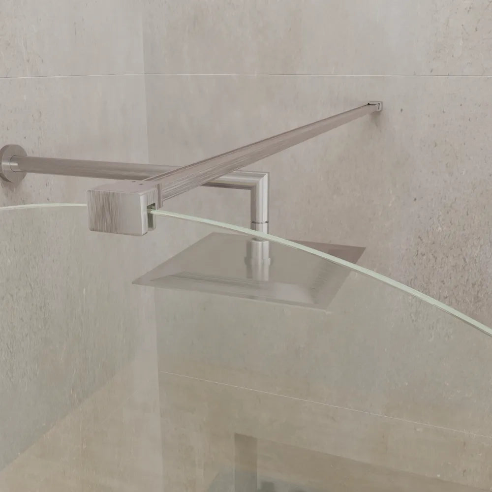 Doccia walk-in arco 120cm con profilo nickel spazzolato vetro trasparente 8mm easy clean h200| Nusa
