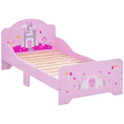 Letto Singolo Bambino 140x70 cm con Rete a Doghe ¨C Minimal ¨C Rosa MDF Multistrato
