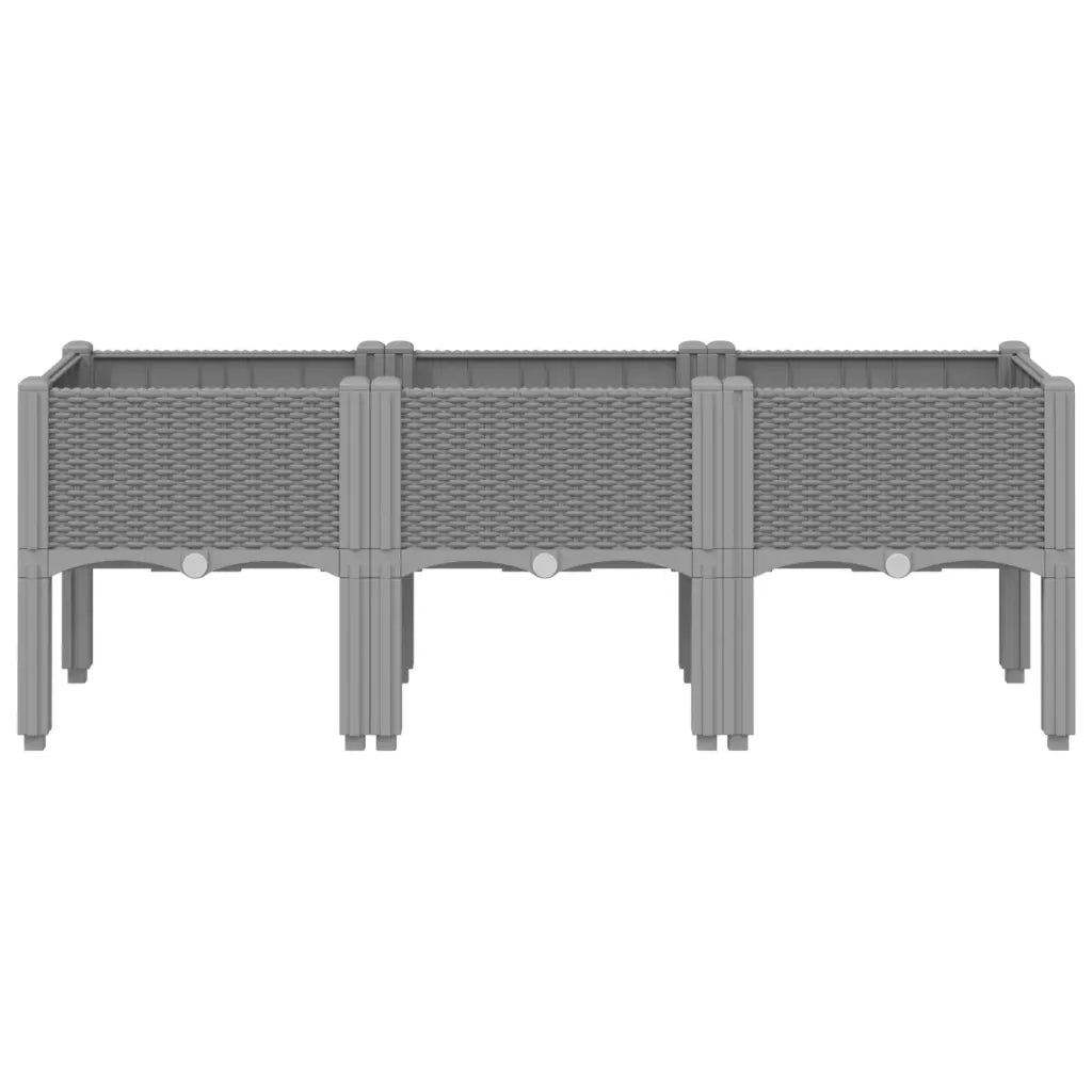 Fioriera | Cassetta per fiori | Vaso da Giardino con Gambe Grigio Chiaro 120x40x42 cm in PP
