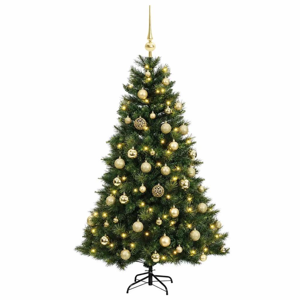 Albero di Natale artificiale con palline 120 cm 150 LED 3465663