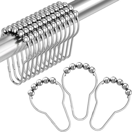 Hanger per doccia decorativi, in acciaio inossidabile, 12 pezzi, argento