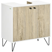 Mobile Bagno Sottolavabo con 2 Ante e Ripiano ¨C Minimal ¨C 60x30x60 cm Robe Bianco