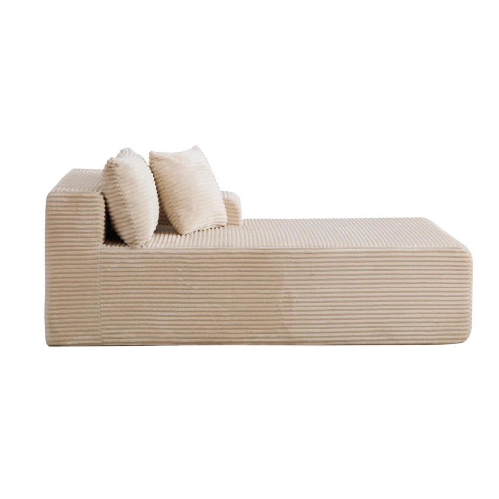 Divano compatto, divano modulare, tessuto chenille, schiuma ad alta elasticità 30D, base antiscivolo, 1 posto, beige