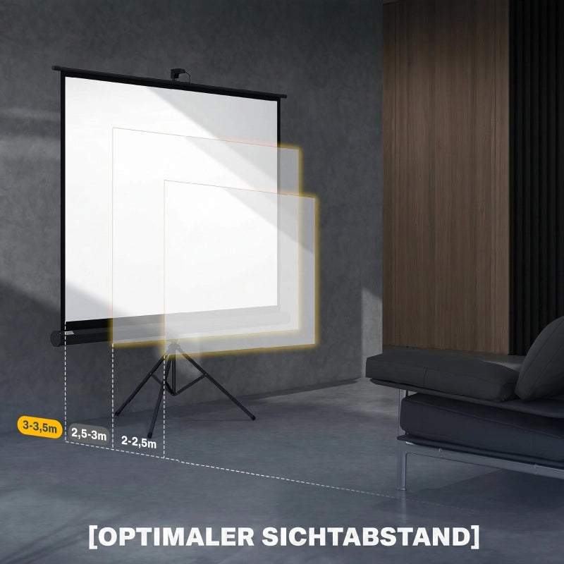 Schermo di proiezione in formato 4:3, schermo cinematografico, superficie di presentazione per casa o ufficio, nero