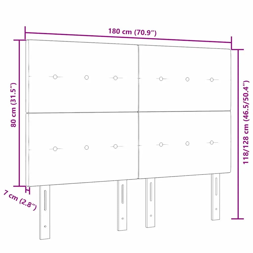 Testiera LED con strisce LED con testiera Blu 180 cm Tessuto 3338455