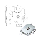 Serratura Sic.Triplice Dx Cilindro E73 Ne43-7 Atra