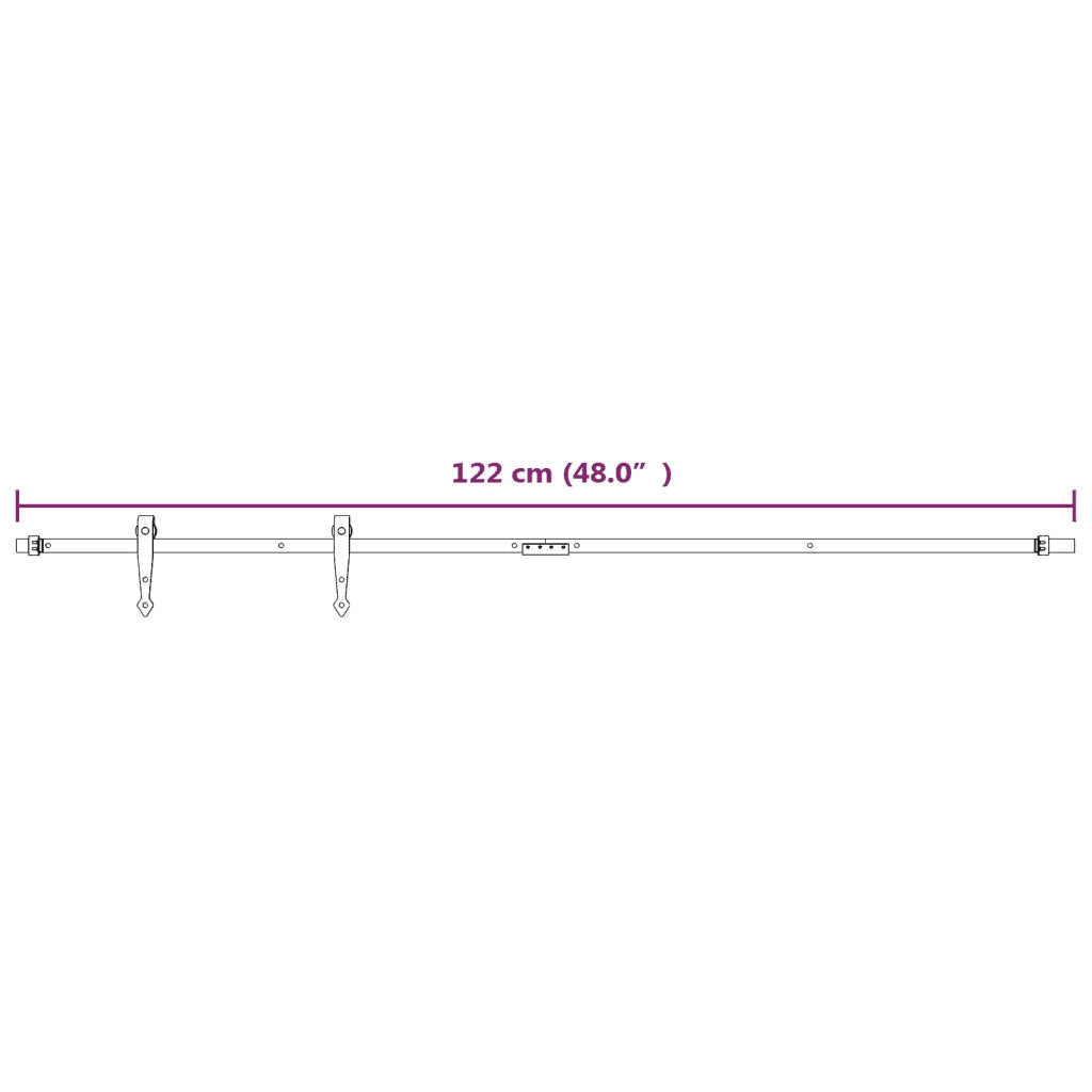 Kit Mini Anta Scorrevole in Acciaio al Carbonio Bianco 122 cm CFW4566153