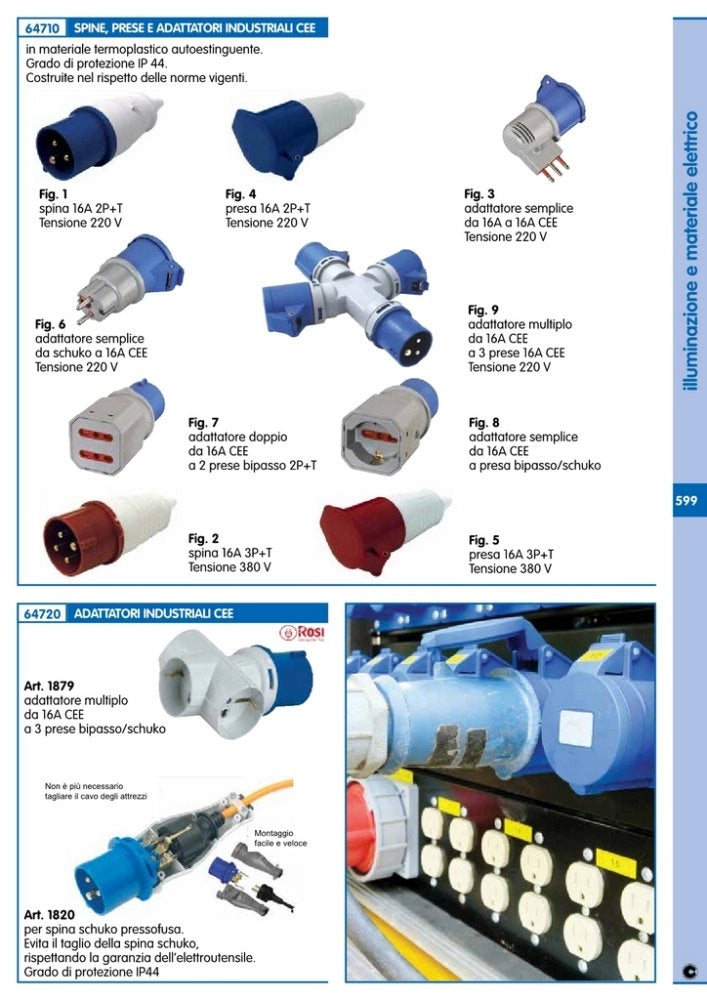 10pz presa industriale 16a 3p+t 380 v fig.5 cod:ferx.83995