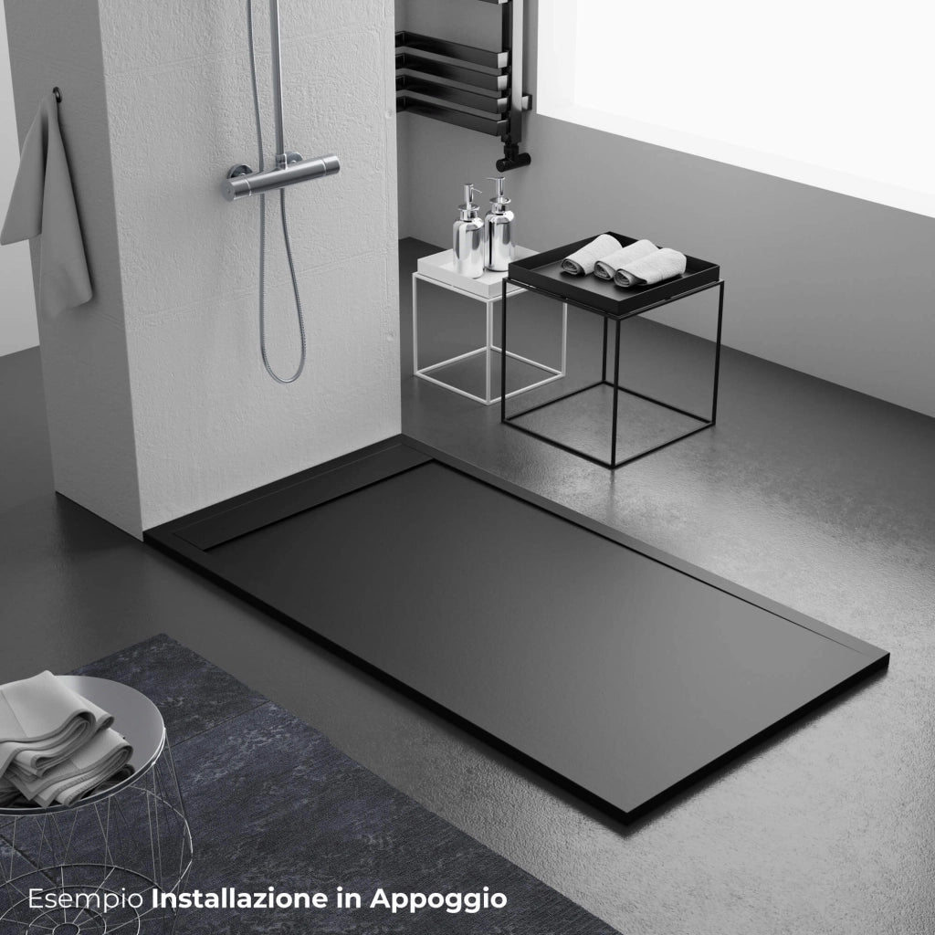 Piatto Doccia 90x170 cm in Pietra Bonussi Kamet Nero