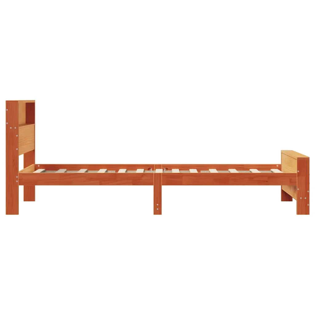 Struttura del letto con testiera Marrone cerato 90 x 200 cm