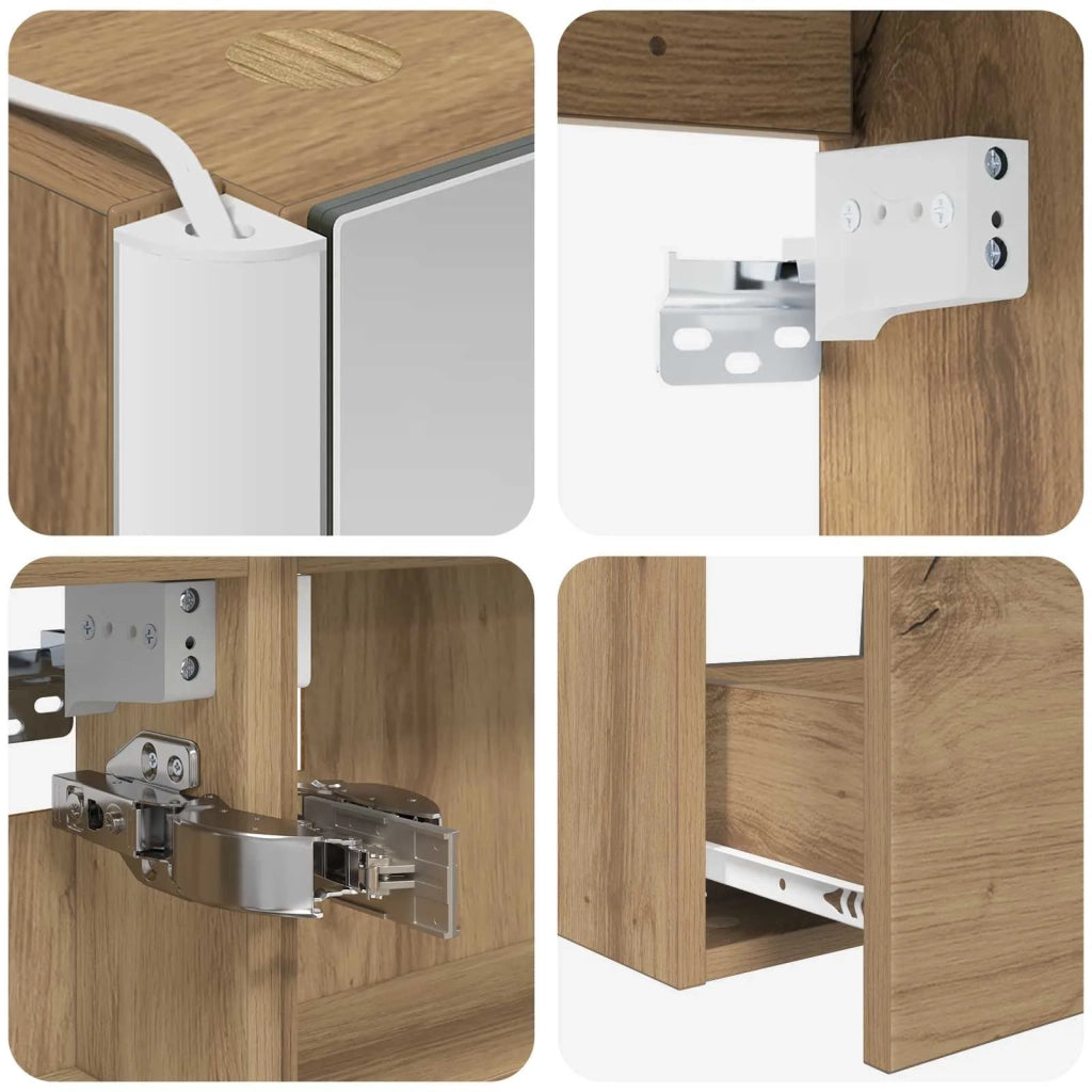 Set di mobili per il bagno 5 pz Rovere Artigianale 3406854