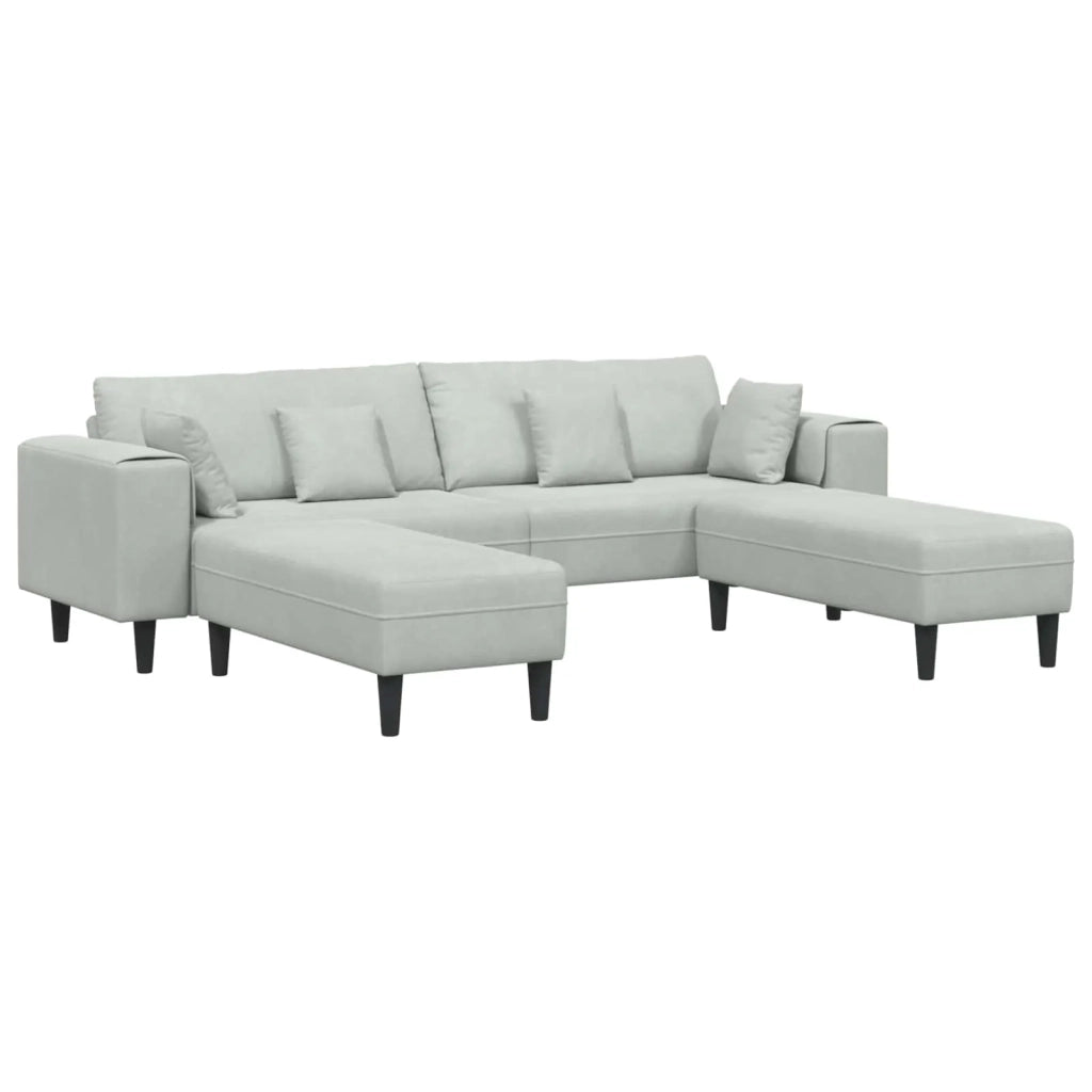 Divano 3 pcs Grigio chiaro 250 x 188 x 76 cm Velluto 3335172