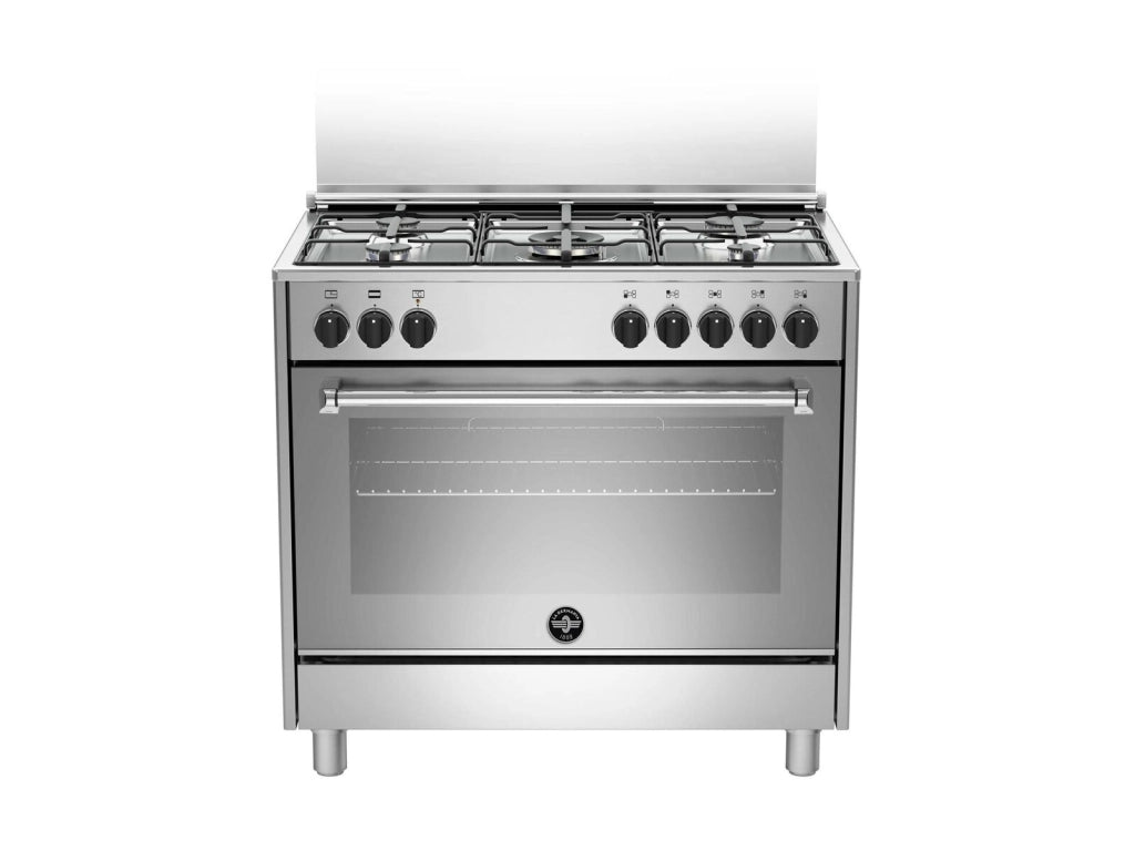 La Germania serie Americana AMN965EXV-24 Cucina libera installazione a Gas 90 cm 5 fuochi con Forno Elettrico Multifunzione 104 Litri Classe A Acciaio Inossidabile