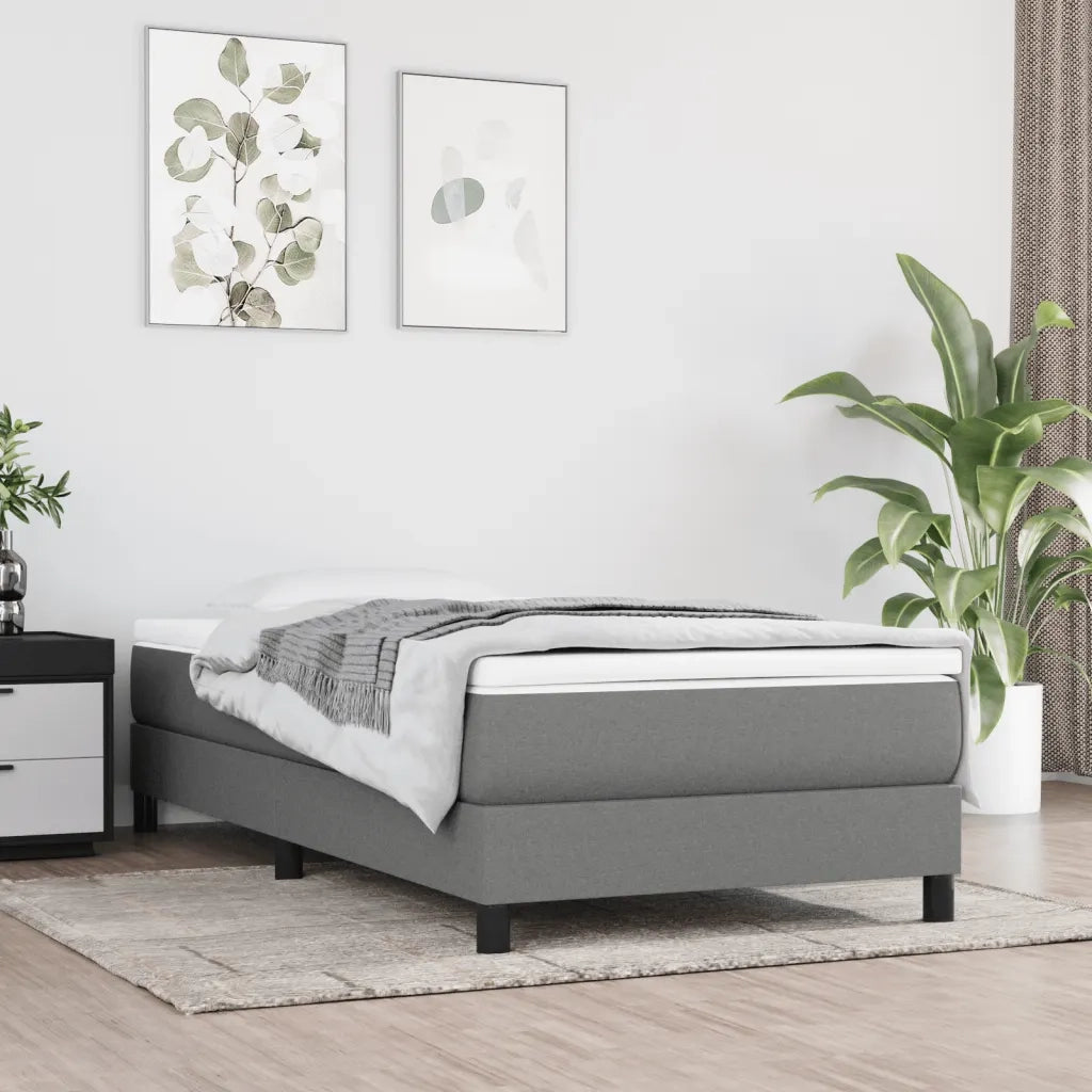 Giroletto a Molle con Materasso Grigio Scuro 80x200 cm Tessuto 3144030