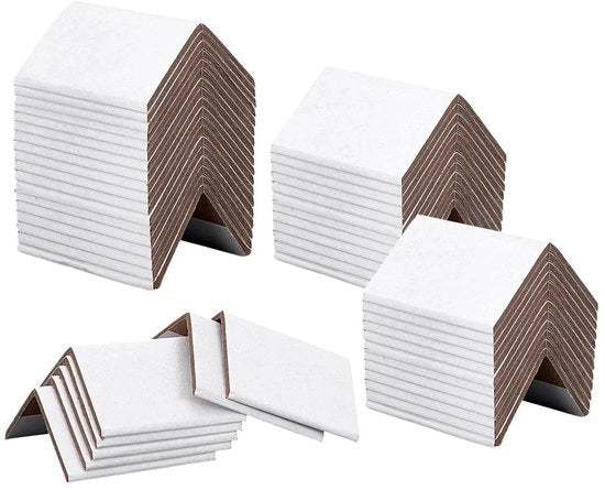 Protezione angolare 50 pezzi - Protezioni angolari cartone - Protezione angolare rinforzata - Bianco - Dimensioni 5 x 5 x 7,6 cm - Per imballaggio e trasporto - Protezione di spedizione