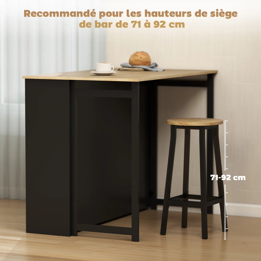 Tavolo da cucina allungabile con ribalta ¨C Xylo ¨C 1 anta 4 vani aperti 116x79,6x90,5cm nero