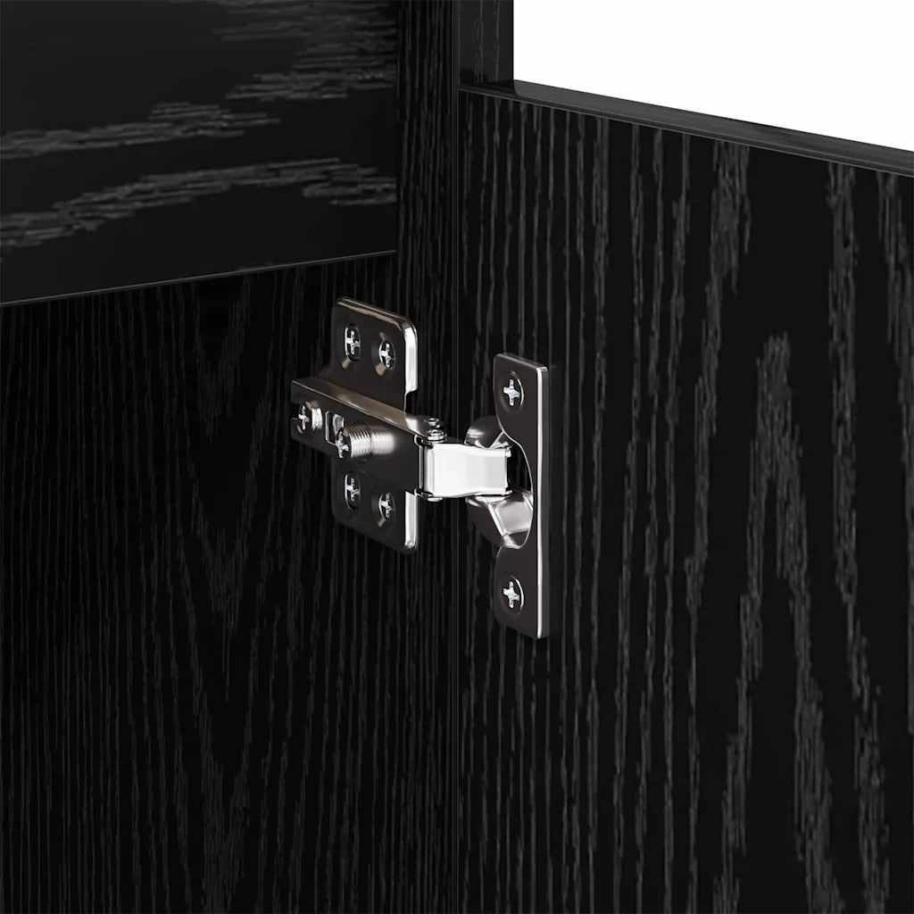 Credenza | Madia | Buffet da pranzo | Armadio da pranzo Rovere Nero 60 x 35 x 70 cm Legno multistrato