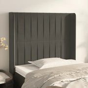 Testiera ad Orecchio-Testata con Orecchie Grigio Scuro 93x16x118/128 cm in Velluto 664150