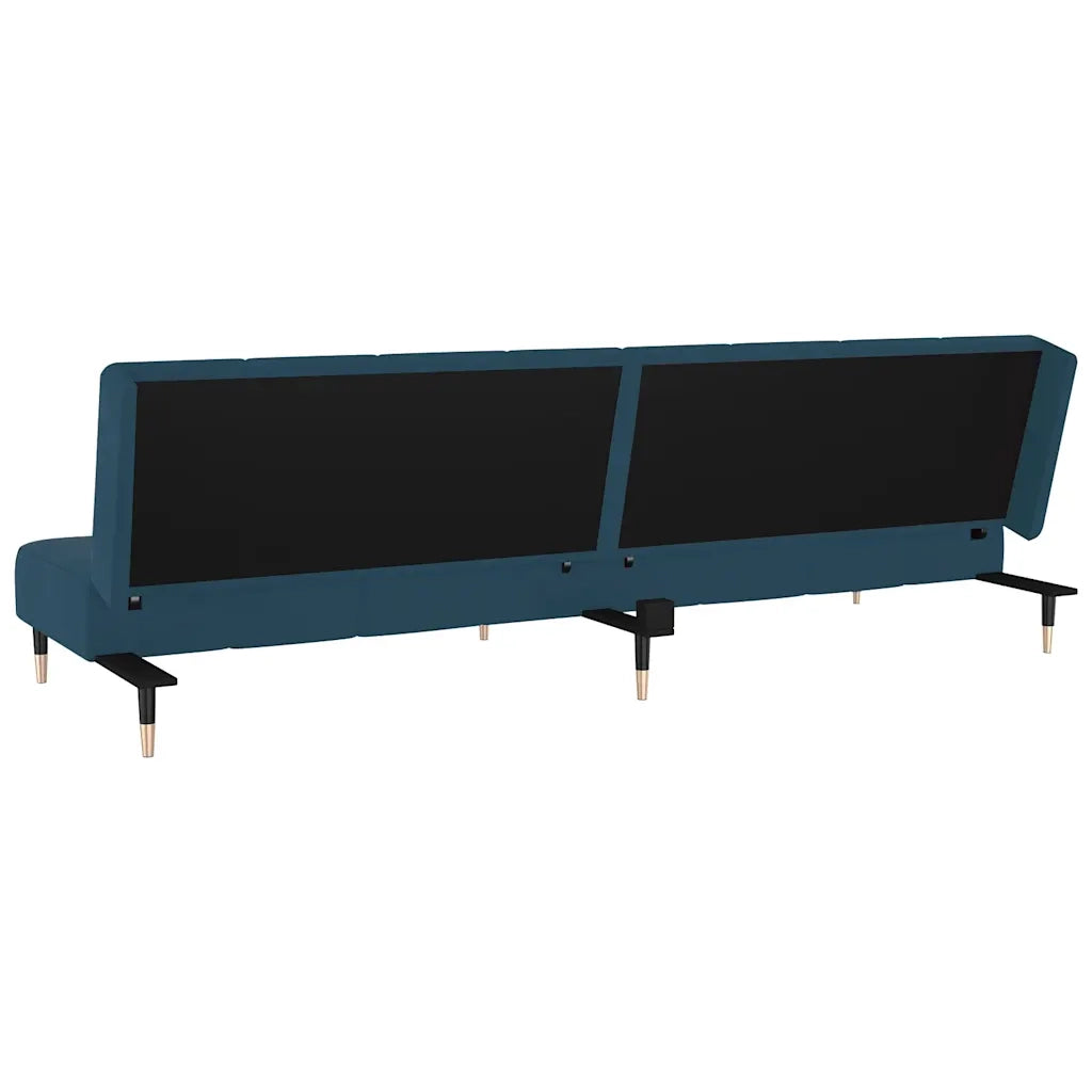 Divano Letto a 2 Posti Blu in Velluto 375873