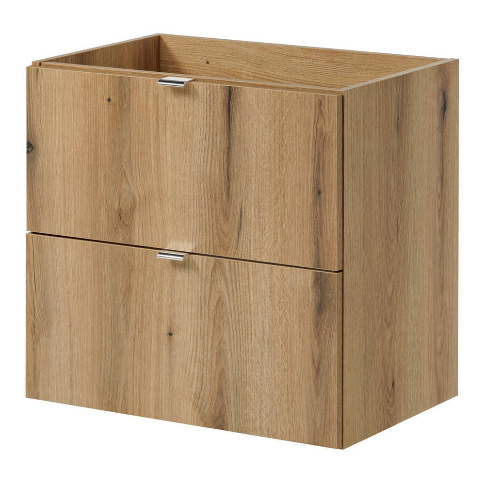 Mobile Sottolavabo NEWPORT da Parete a 2 Cassetti 60x60x40 cm - Effetto Rovere/Nero [en.casa]