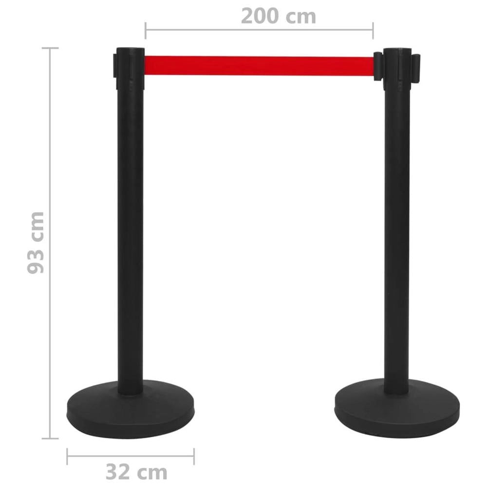 Crowd Control Systems, 4 Pieces, Iron, Black