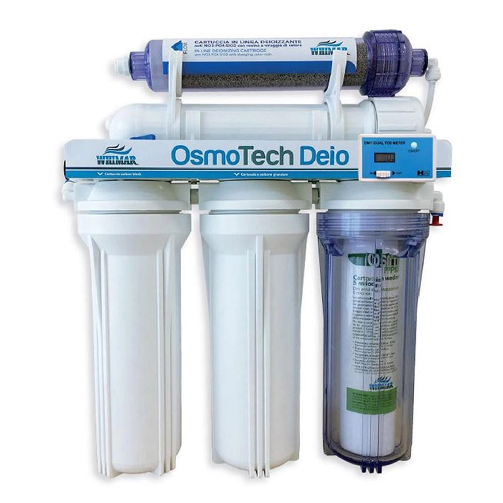 Whimar OsmoTech Deio Plus 50GPD 190 L/g - Impianto 5 stadi con membrana Pentair, flush-valve, post-filtro deionizzante e TDS