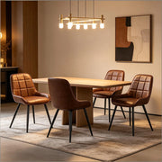 SEDIE DA PRANZO Set da 4 pezzi 47 cm Similpelle Marrone