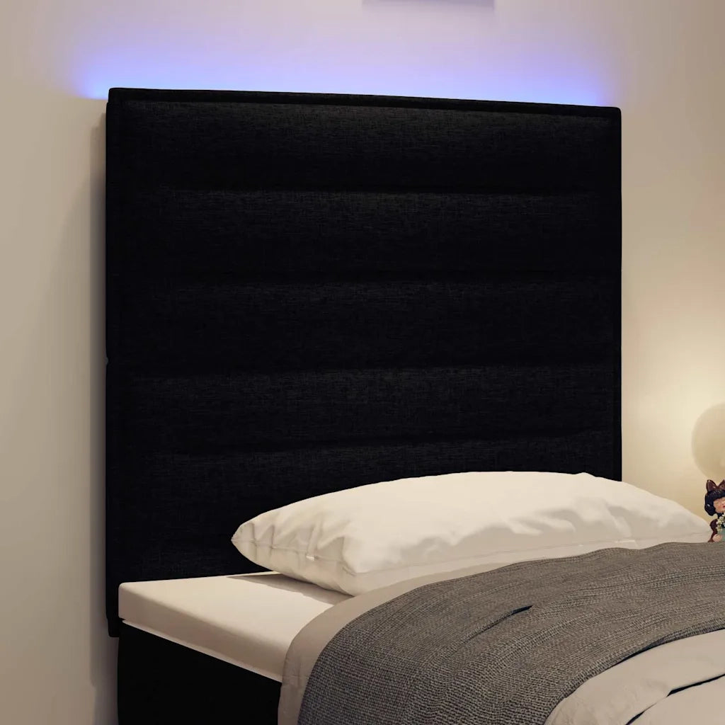 Testiera | Testata LED con strisce LED con Testiera | Testata Nero 100 cm Tessuto