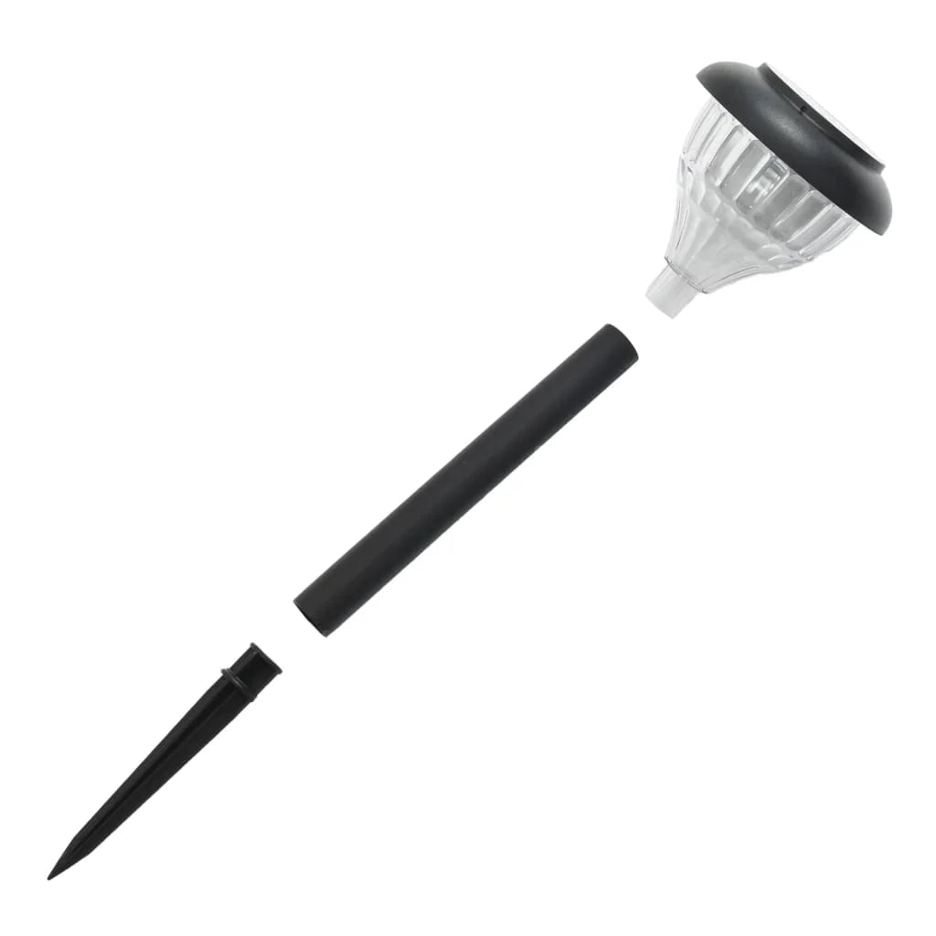 Set di 4 luci solari da vialetto e picchetti decorativi 10,5 x 37 cm illuminazione automatica atmosfera accogliente nero PS 02_0056661
