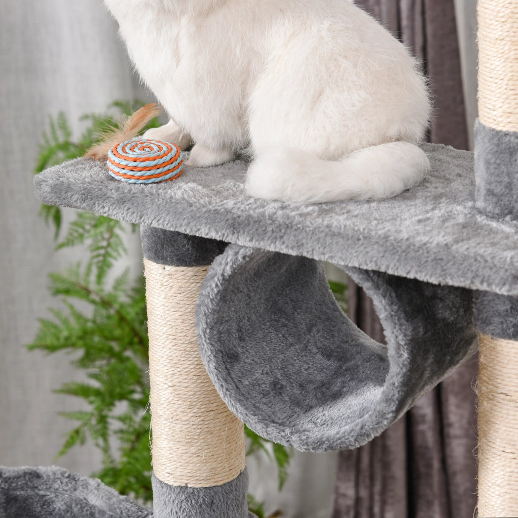 Tiragraffi per Gatti con Cuccia e Amaca ¨C Minimal ¨C Grigio