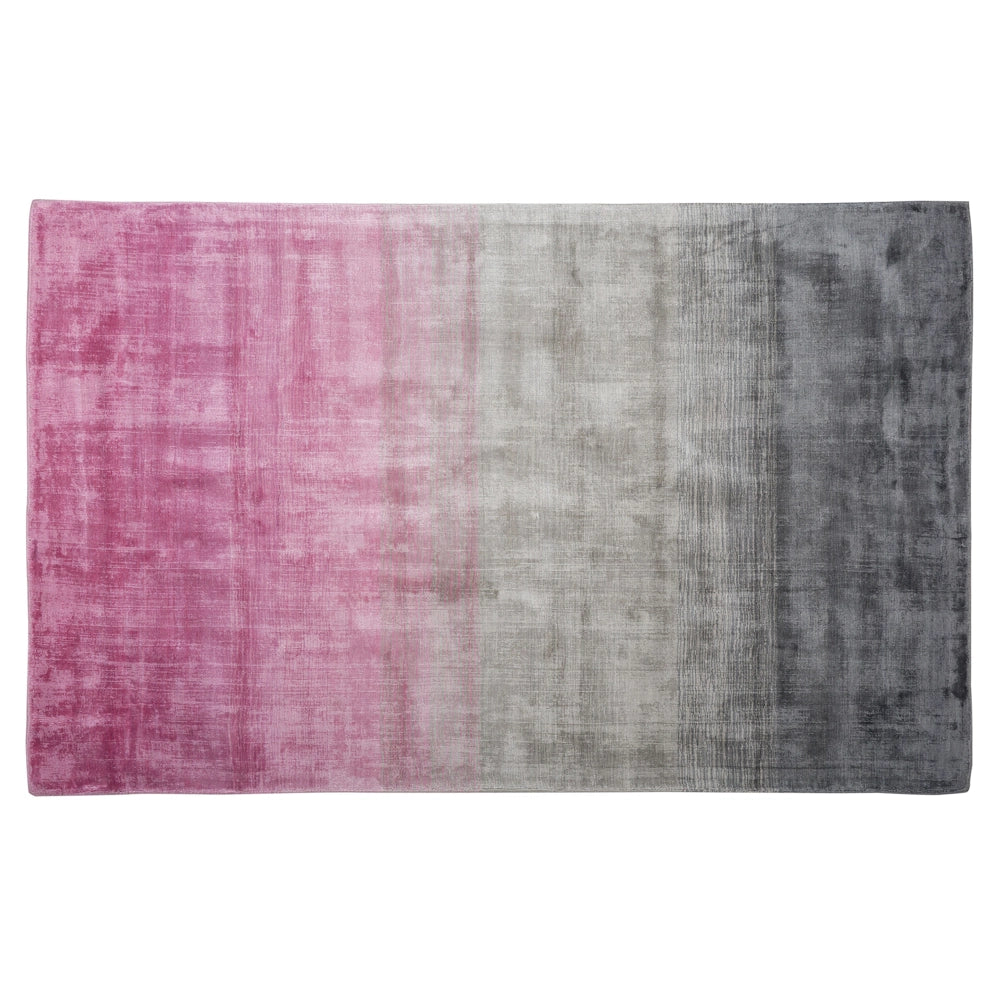 Tappeto Grigio con Rosa 140 x 200 cm Effetto Ombre Viscosa Soggiorno Moderno