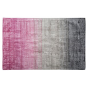 Tappeto Grigio con Rosa 140 x 200 cm Effetto Ombre Viscosa Soggiorno Moderno