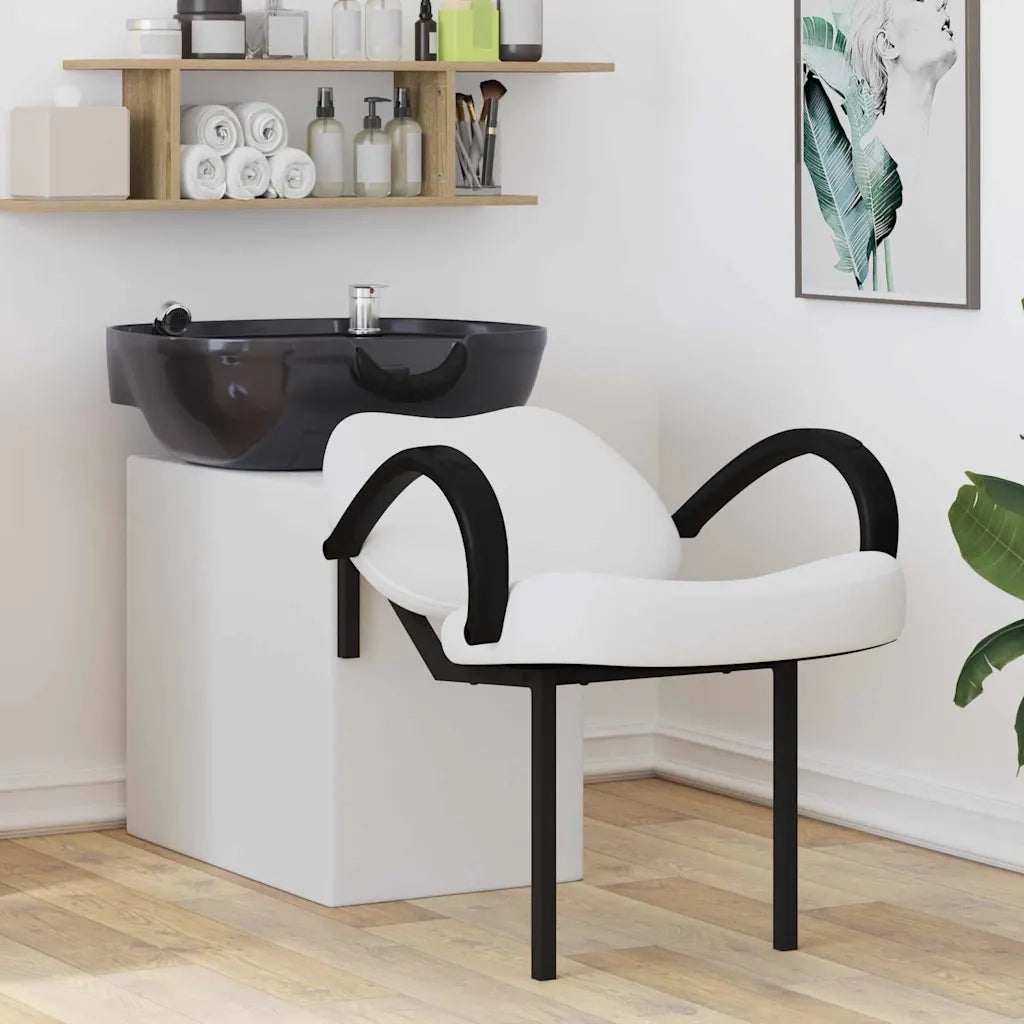 Sedia per Shampoo Bianco e Nero 136 x 60 x 92 cm PVC 42009071