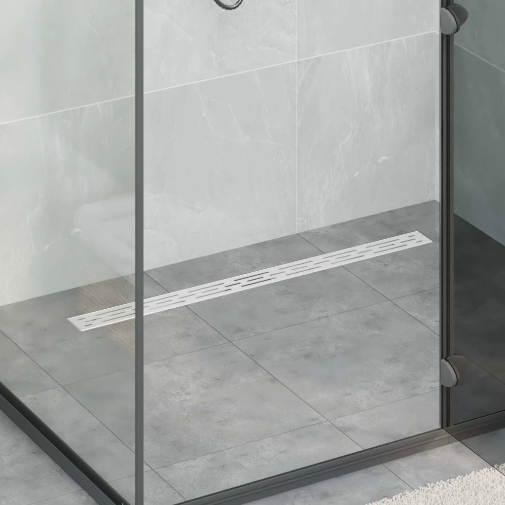 Drenaggio doccia con design a striscia Argento 90 cm CFW2471551