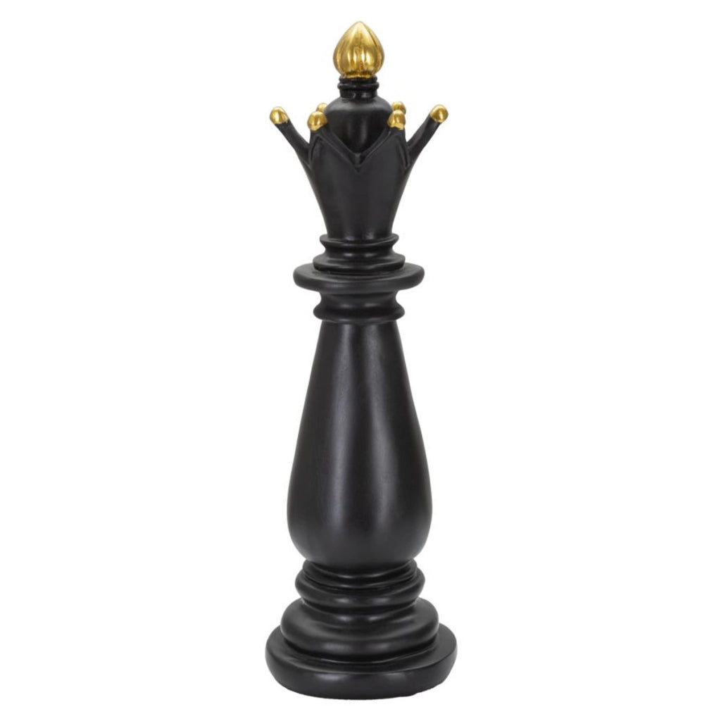 Scultura Scacchi 9, Nero, Poliresina, 12,5x12,5x38,5 cm