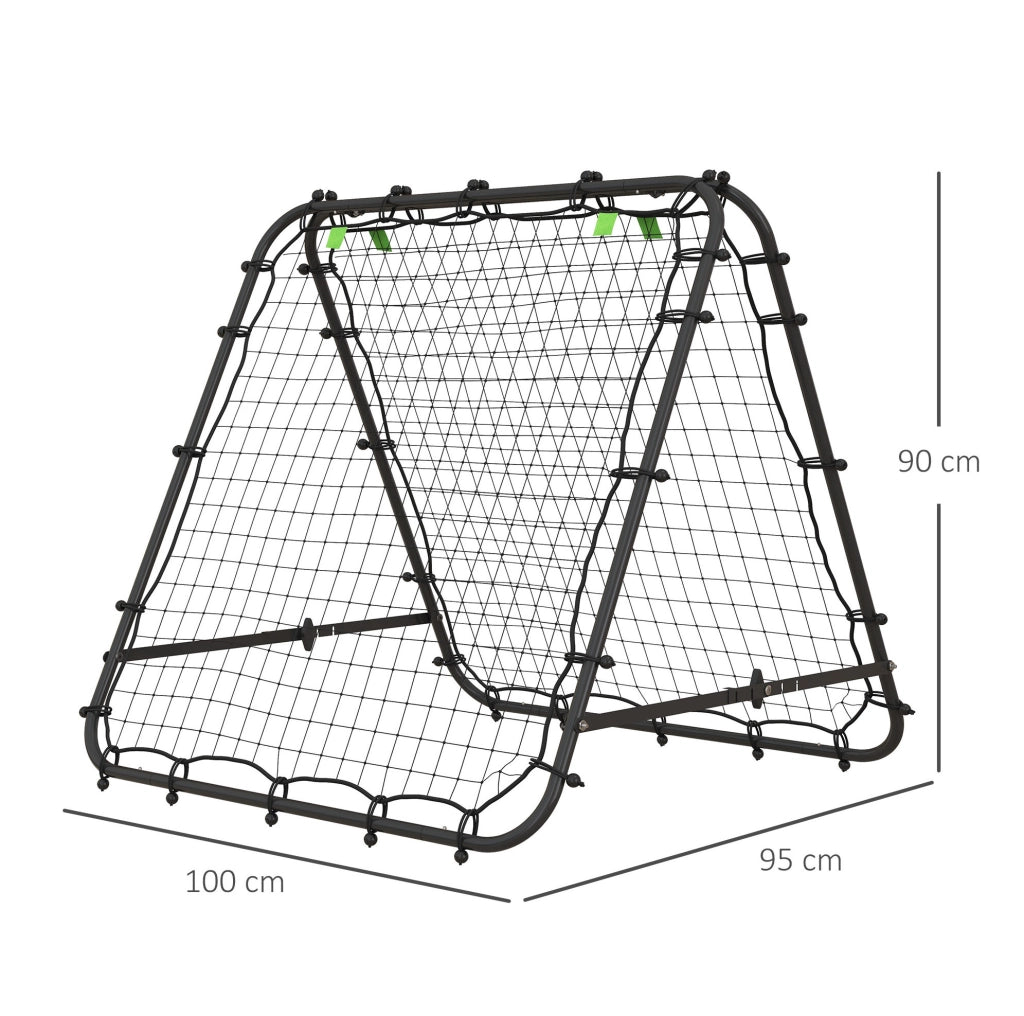 Rebounder da calcio pieghevole regolabile in acciaio nero