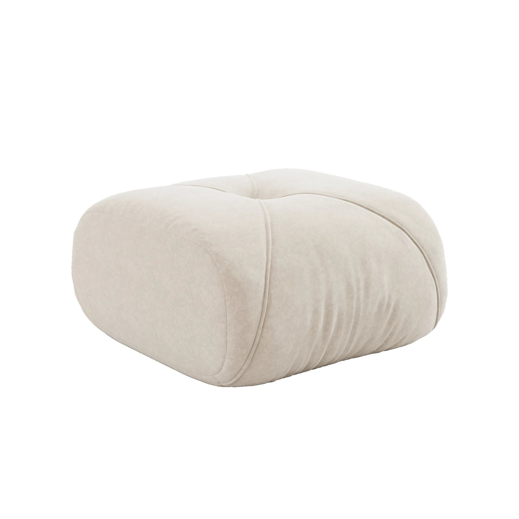 Pouf/Modulo divano modulare in chenille, colore beige chiaro