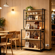 Scaffale cucina 80x40x167 cm rovere chiaro metallo, 6 ripiani