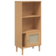 Credenza | Madia | Buffet da pranzo | Armadio da pranzo SENJA Aspetto Rattan Marrone 60x35x130 cm Legno Pino