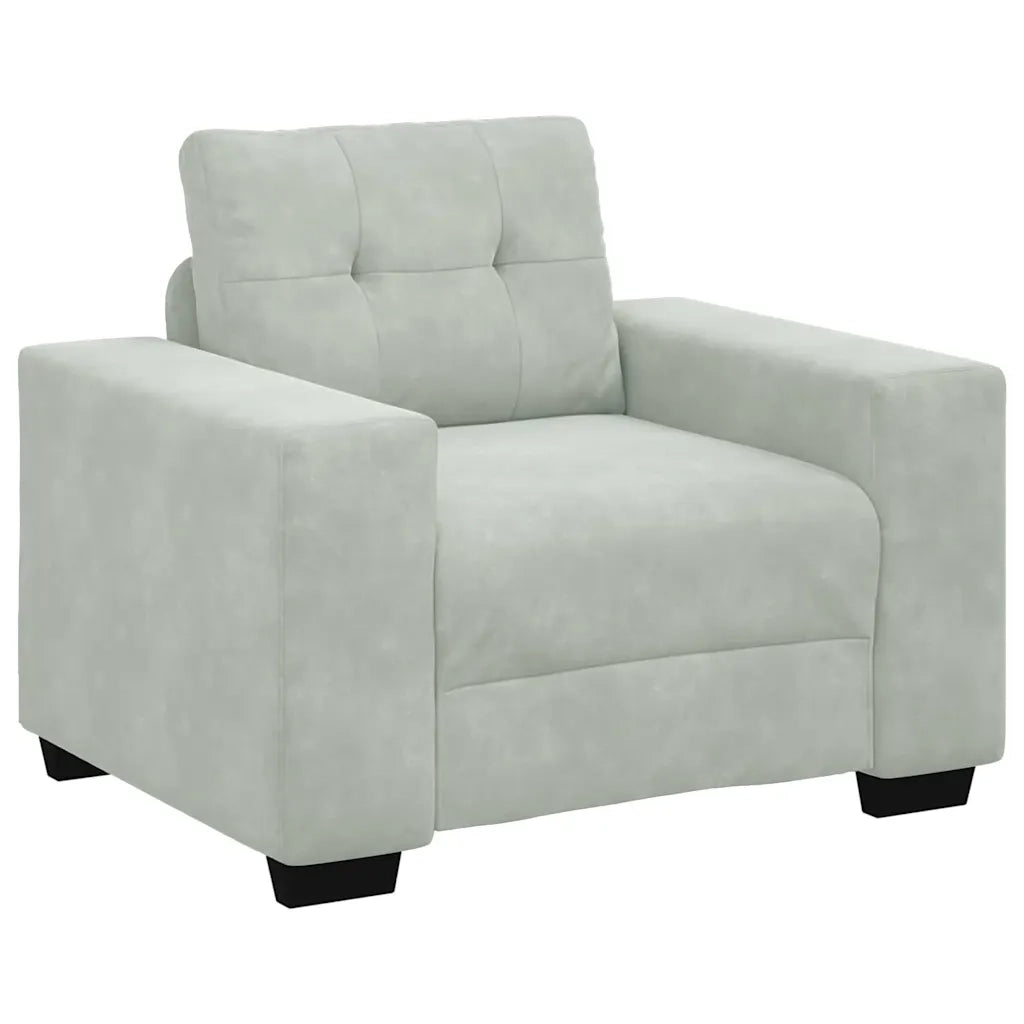 Set di divani 3 pcs Grigio chiaro 221 x 80 x 80 cm Velluto 3324639