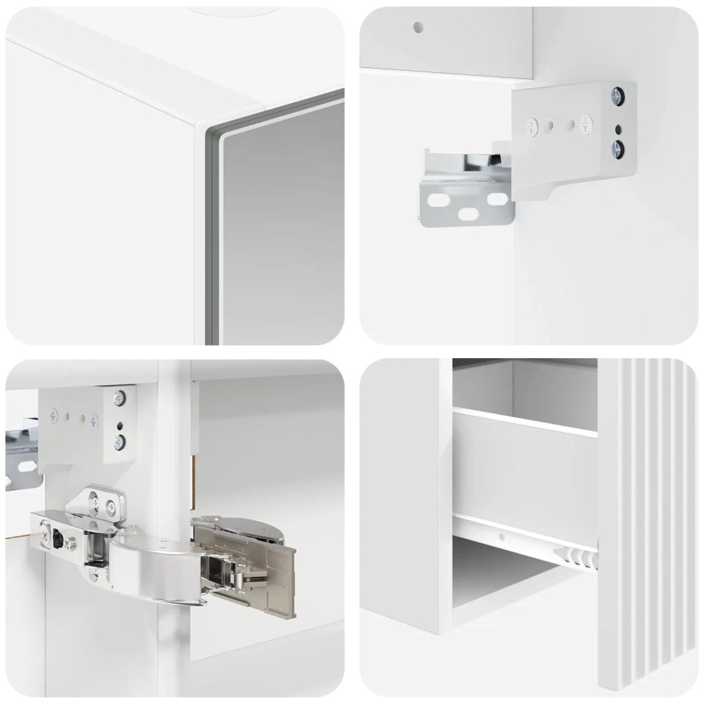 Set di Armadi da Bagno 4 pz Bianco Legno ingegnerizzato 3406295