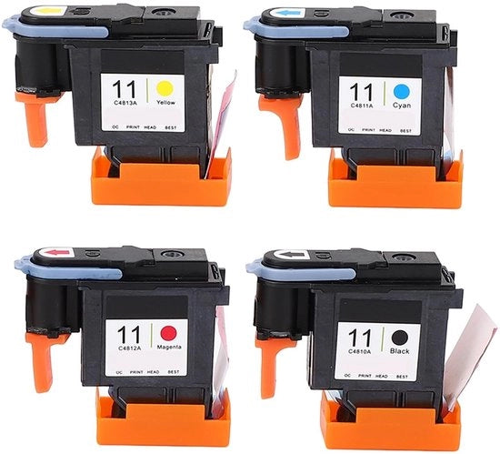 Sostituzione testa di stampa - 4 pezzi - Testa di stampa - Magenta/Nero/Ciano/Giallo - Compatibile con DesignJet 100/110/111/500/510/800/813/850 - Materiale ABS