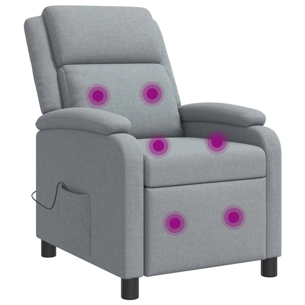 Poltrona Massaggiante Grigio Chiaro Tessuto 42034869
