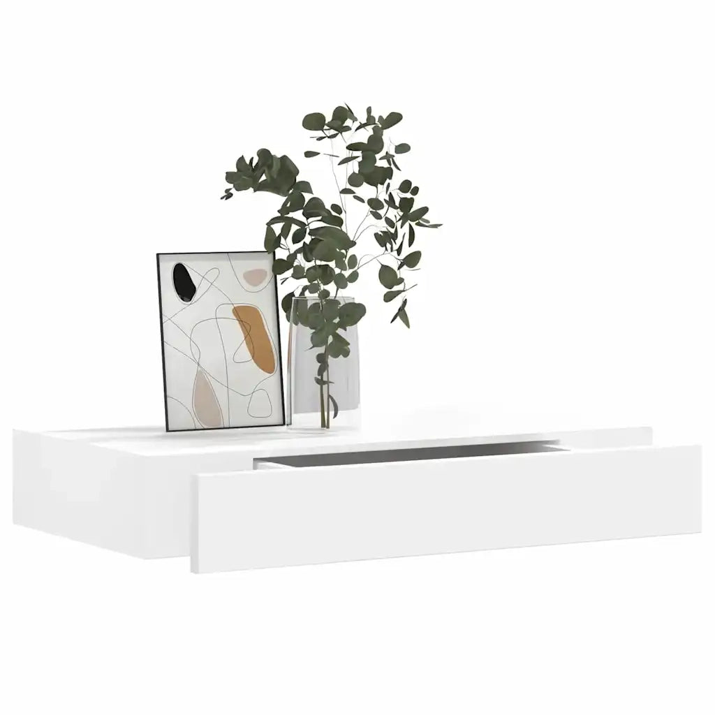 2 pz Mensole | Ripiano | Scaffale con Cassetti Bianco 48 cm