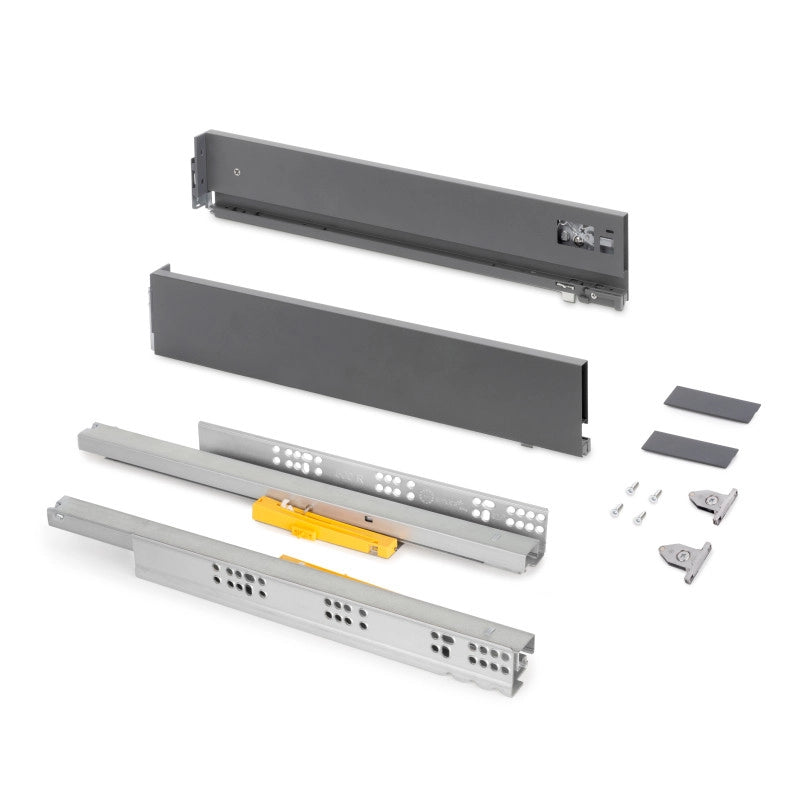 Cassetto Vertex Push Sincro con regolazione 3D, altezza 93mm , 40kg, profondità 400mm, Acciaio, Verniciato bianco