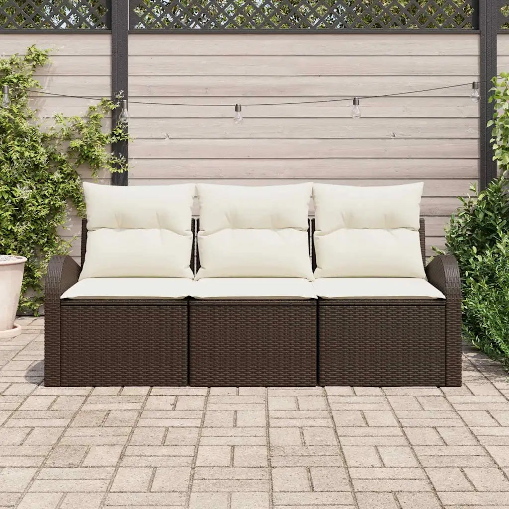 Set Divano da Giardino | Set Salotto da Giardino Marrone polyrattan