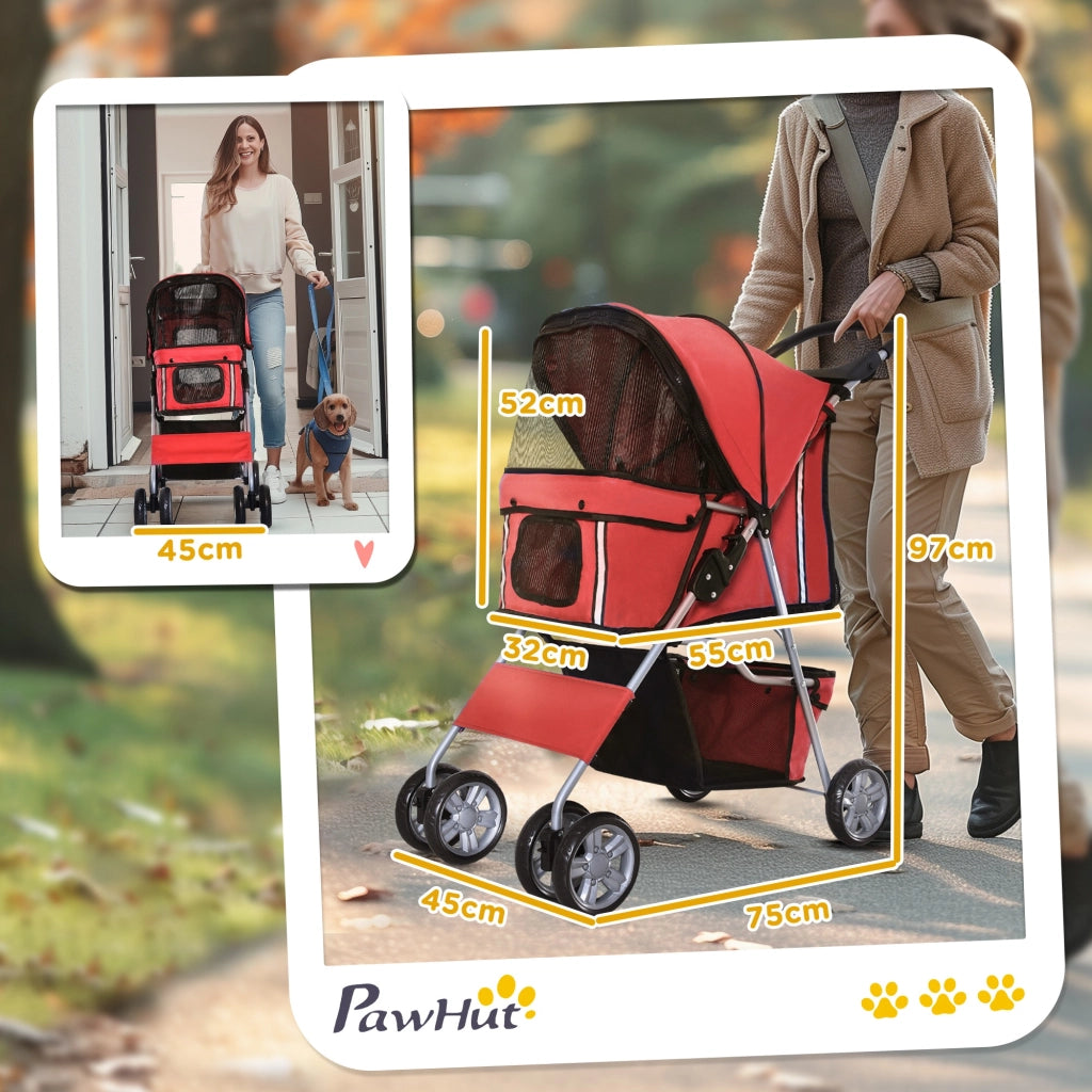 Carrello per cani pieghevole ¨C Minimal ¨C rosso
