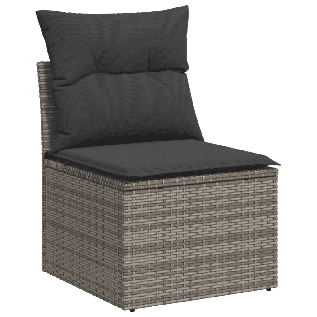 Set Divano da Giardino 9 pz con Cuscini Grigio in Polyrattan 3259911